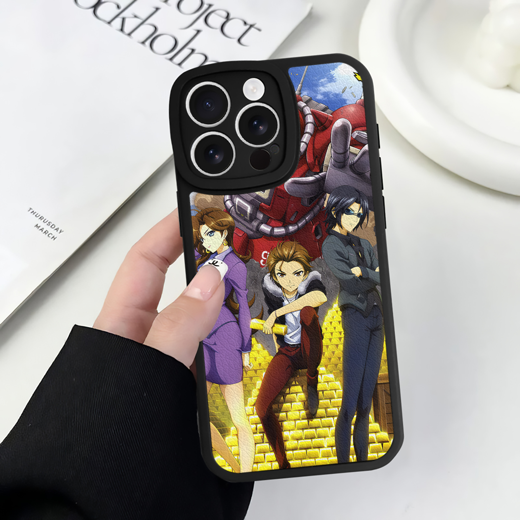（画像用） 機動戦士ガンダム Mobile Suit Gundam 【iPhone 16シリーズ対応】シリコンスマホケース（レザー調） 材質：シリコン